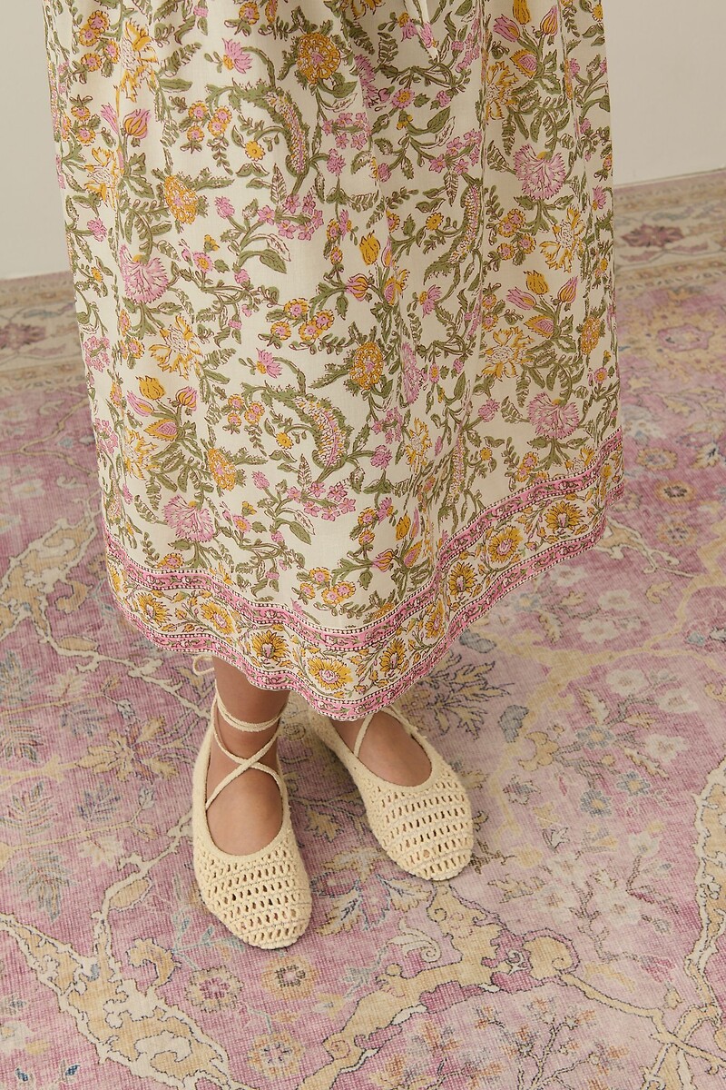 LOUISE MISHA<br>Vestido longo com cinto, mangas compridas, MARTINA