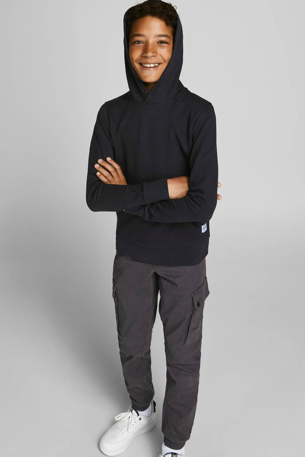 JACK & JONES hoodie JJEBASIC zwart