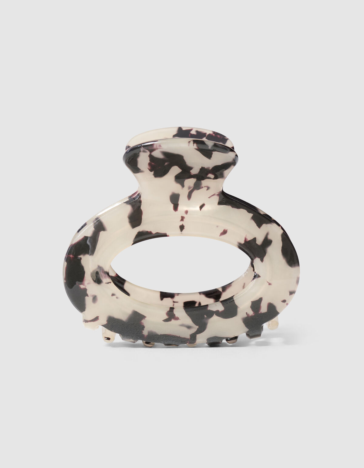 Printed Haarklem Beige/Zwart