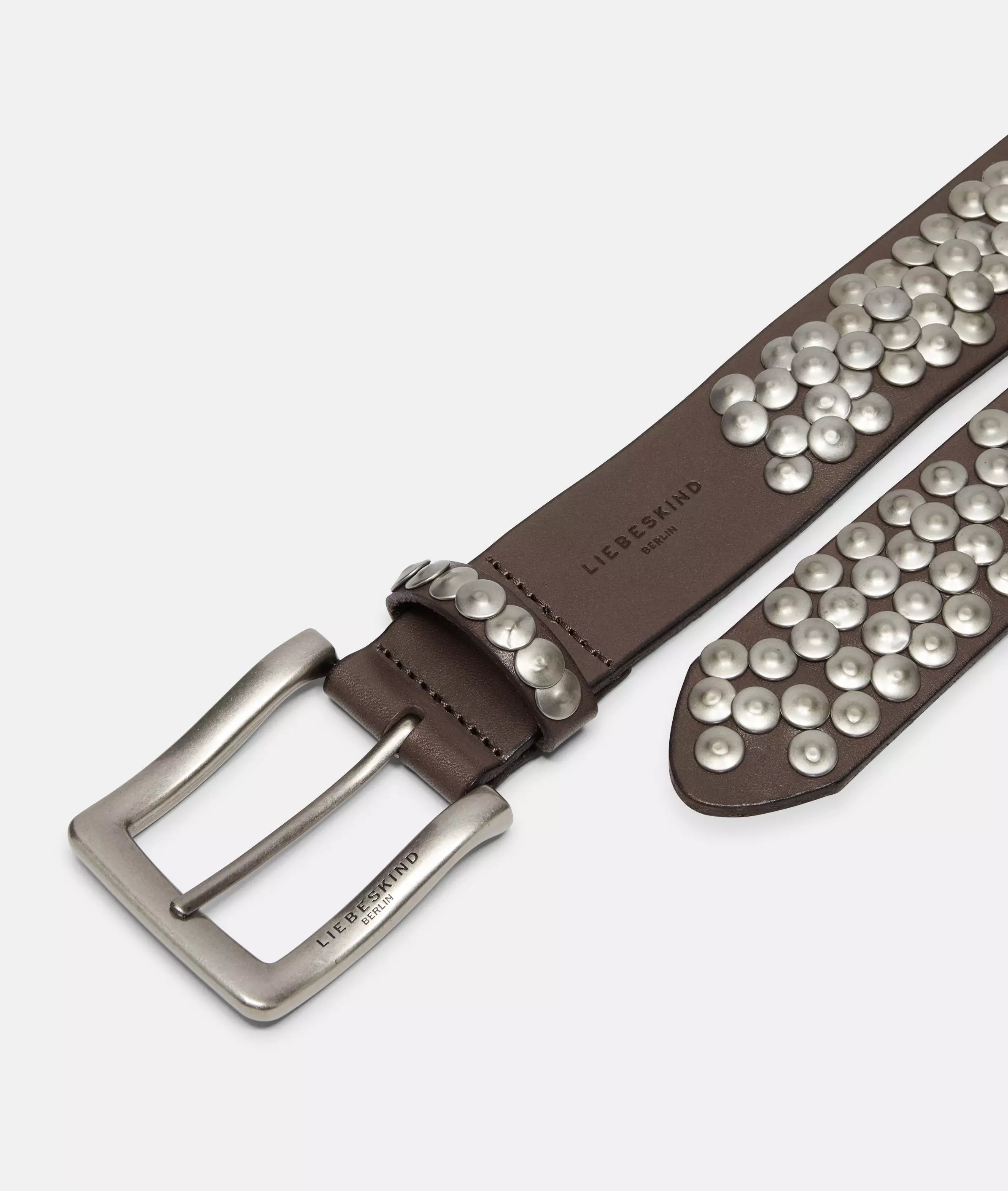Belt Wide studded belt made from cowhide leather