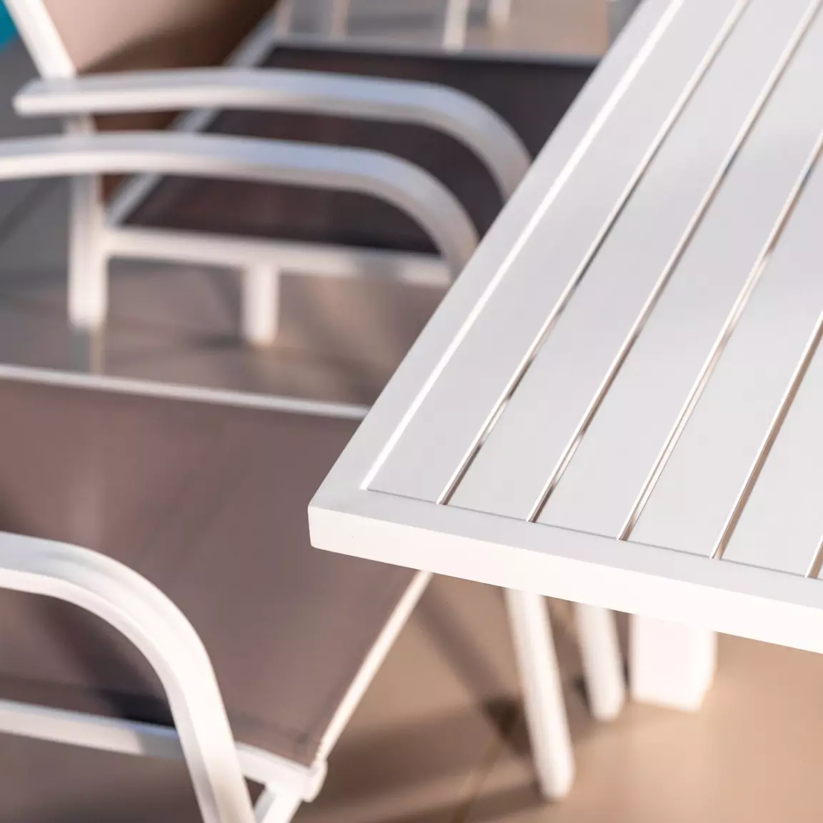 Table de jardin extensible aluminium 10 places (135/270 x 90 cm) Murano Blanc