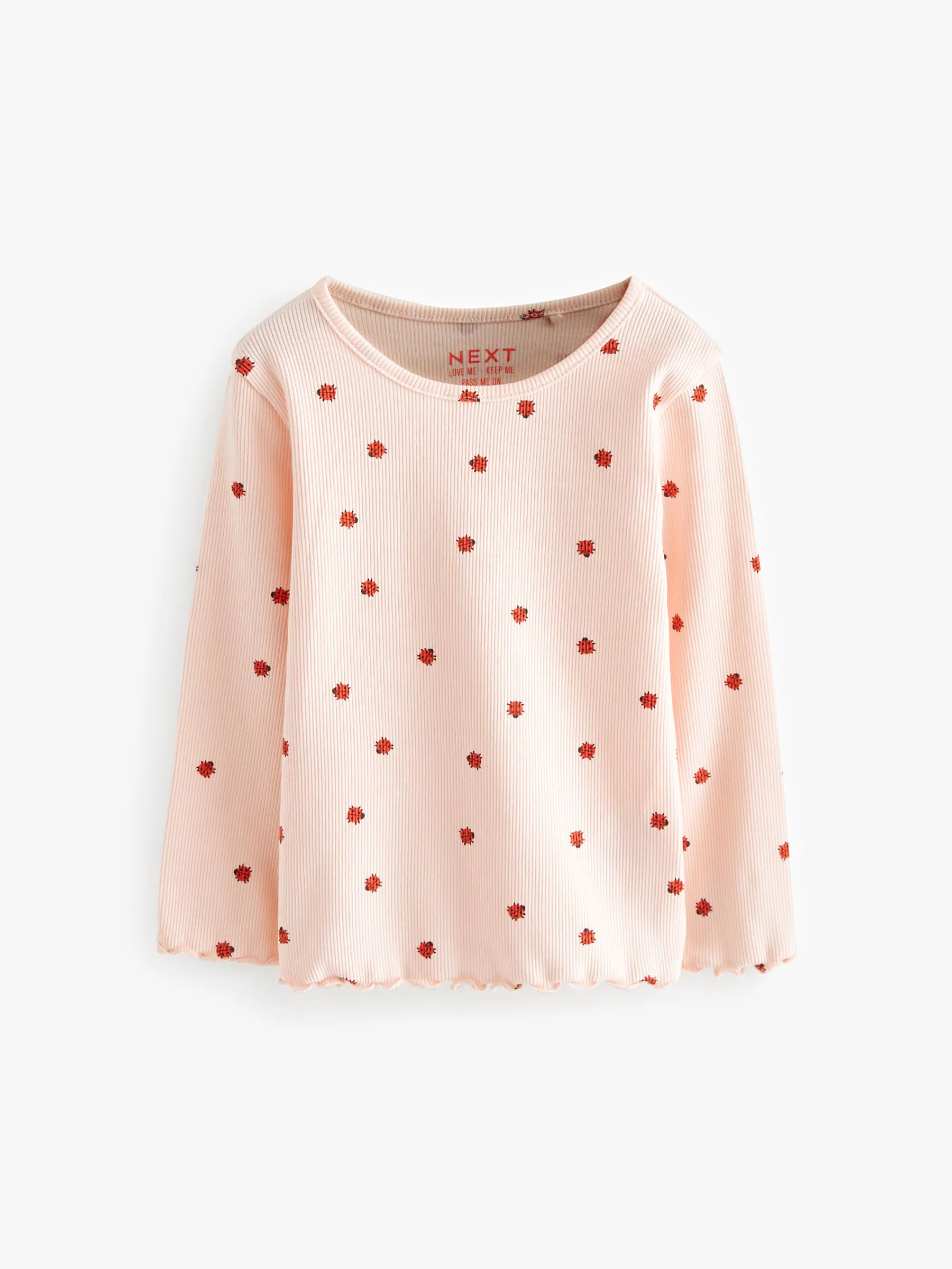 Marineblauw - Verpakking van 5 geribbelde tops met lange mouwen (3mnd -7jaar)