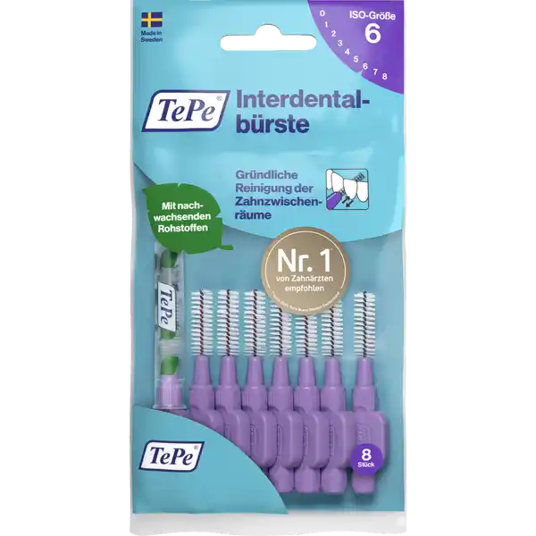 Interdentalbürsten Lila, ISO 6, 1,1 mm, 8 Stück