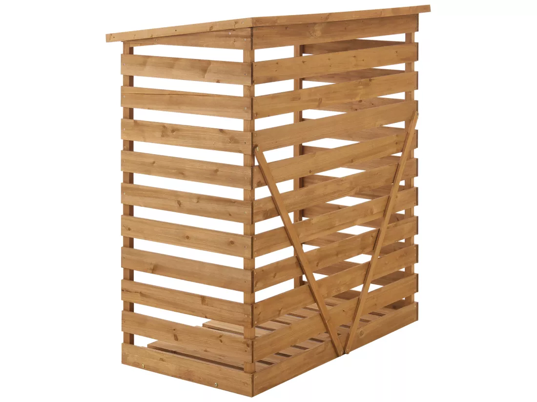 Abri-Bûches Couvert en Sapin à Toiture Bitumé 123 x 116 x 64 cm [en.casa]