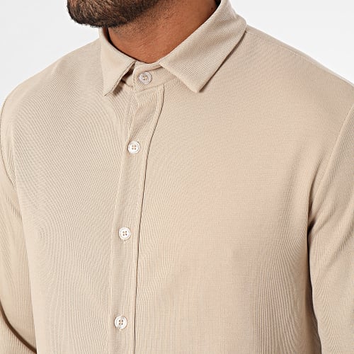 Ensemble Chemise Manches Longues Et Pantalon Jogging Beige