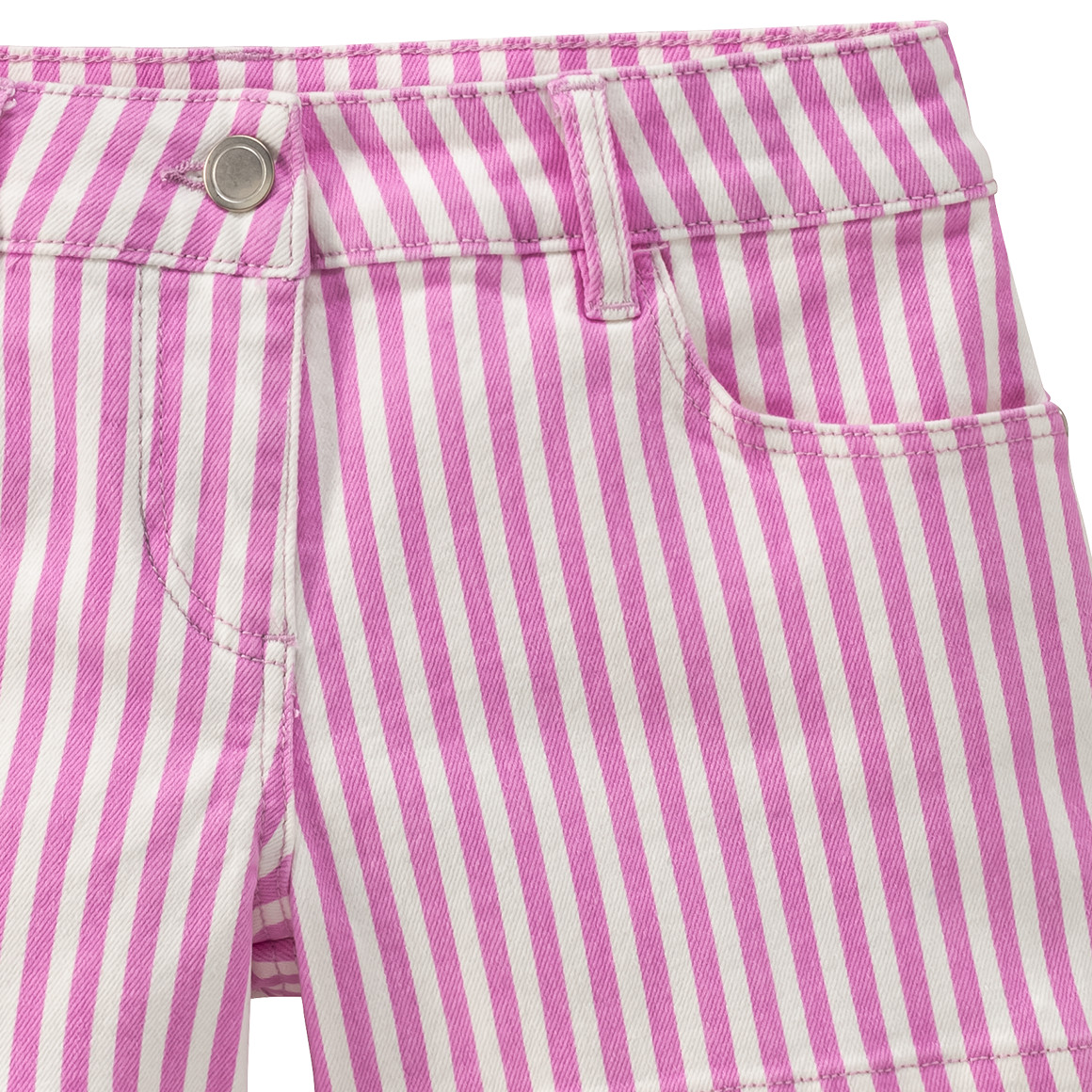 Yigga Mädchen Jeans-Shorts mit Streifen pink / weiss