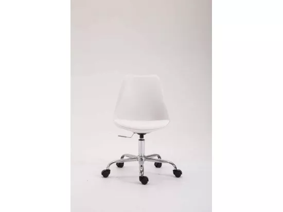 Chaise de bureau - Plastique & Métal chromé - Blanc - Toulouse