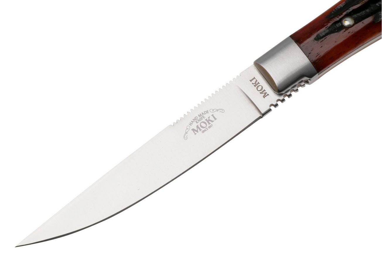 Moki Bird and Trout 535ANZ Satin AUS8, Jagged Bone, vaststaand mes