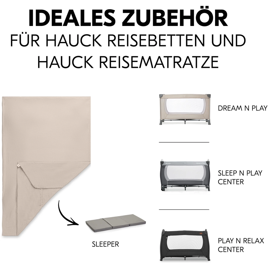 hauck Spannbettlaken für Reisebettmatratzen Beige