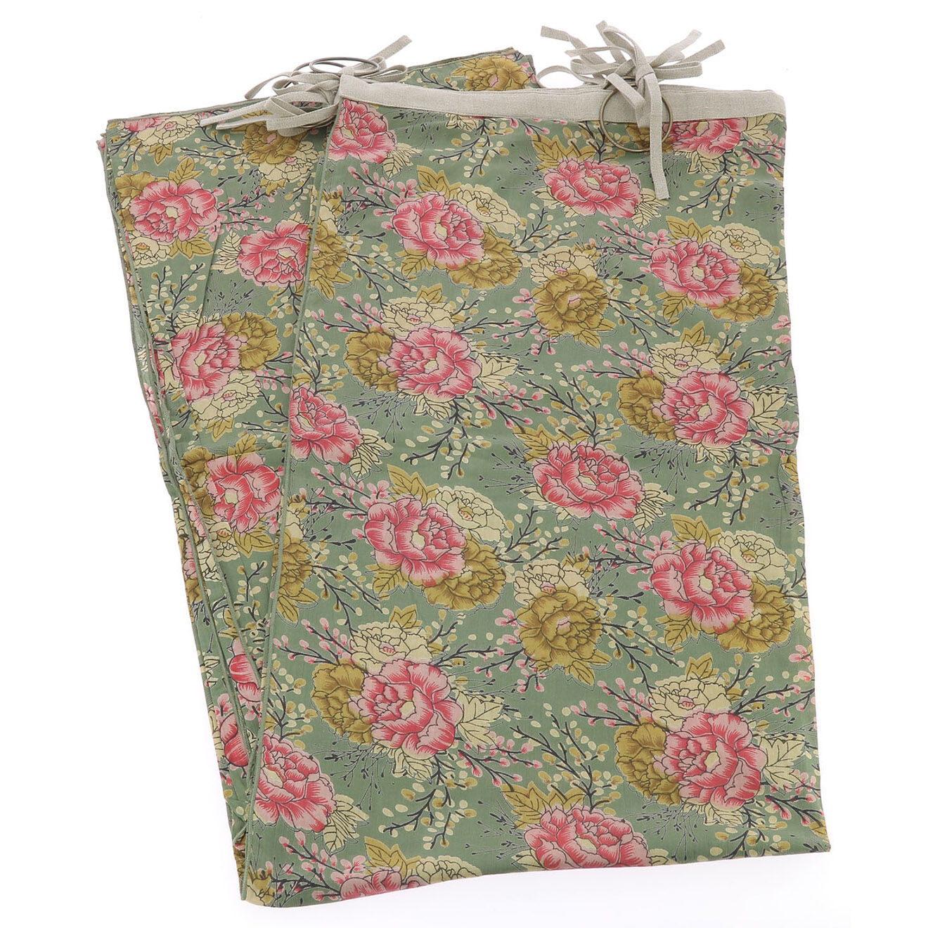En Fil d'Indienne Voilage Bloom celadon - 140x280 cm