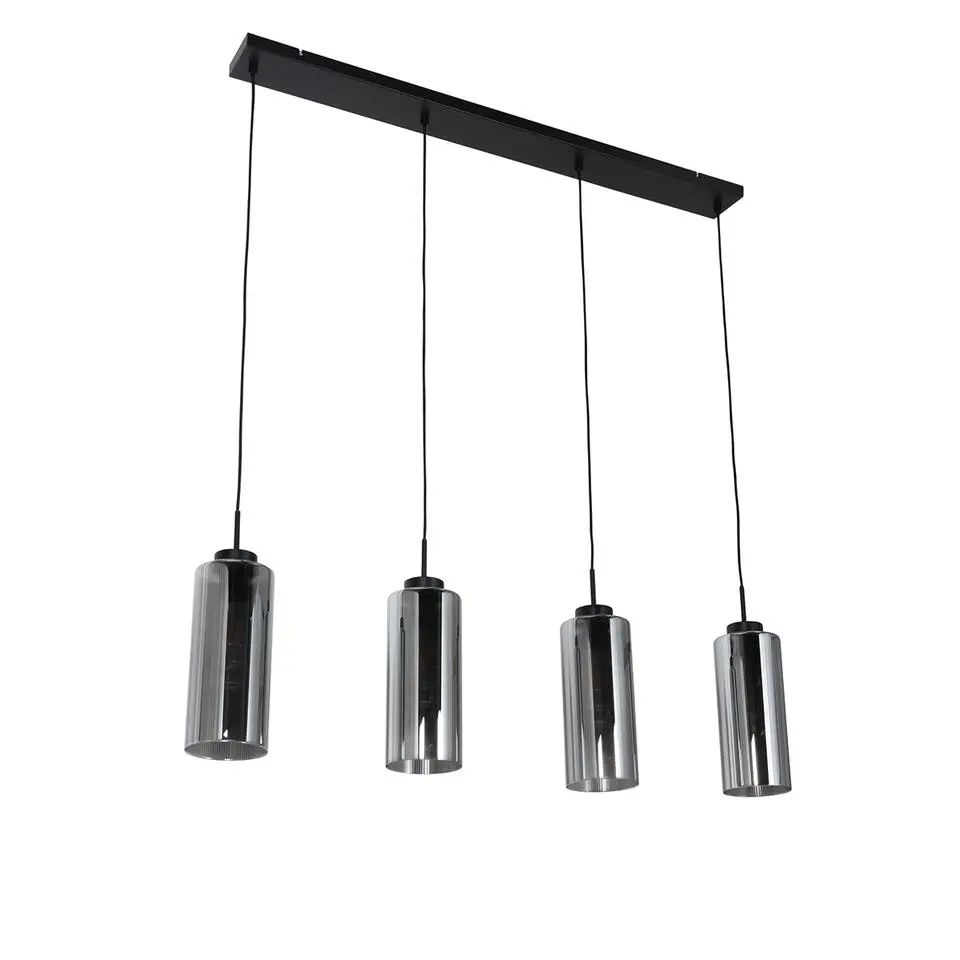 Qazqa hanglampen laura grijs e27