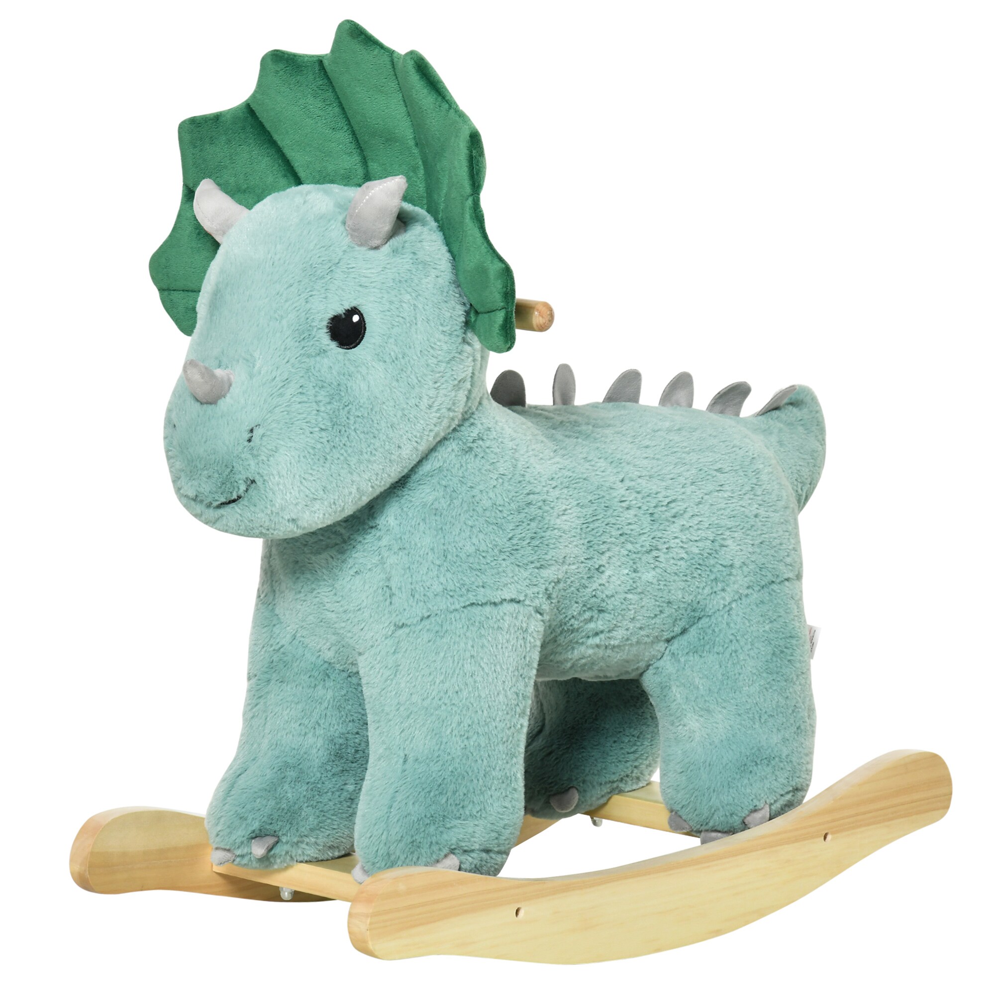 HOMCOM Schaukeltier Spielzeug, Triceratops, Wal Dunkelgrün 64 x 30 x 54 cm (LxBxH)
