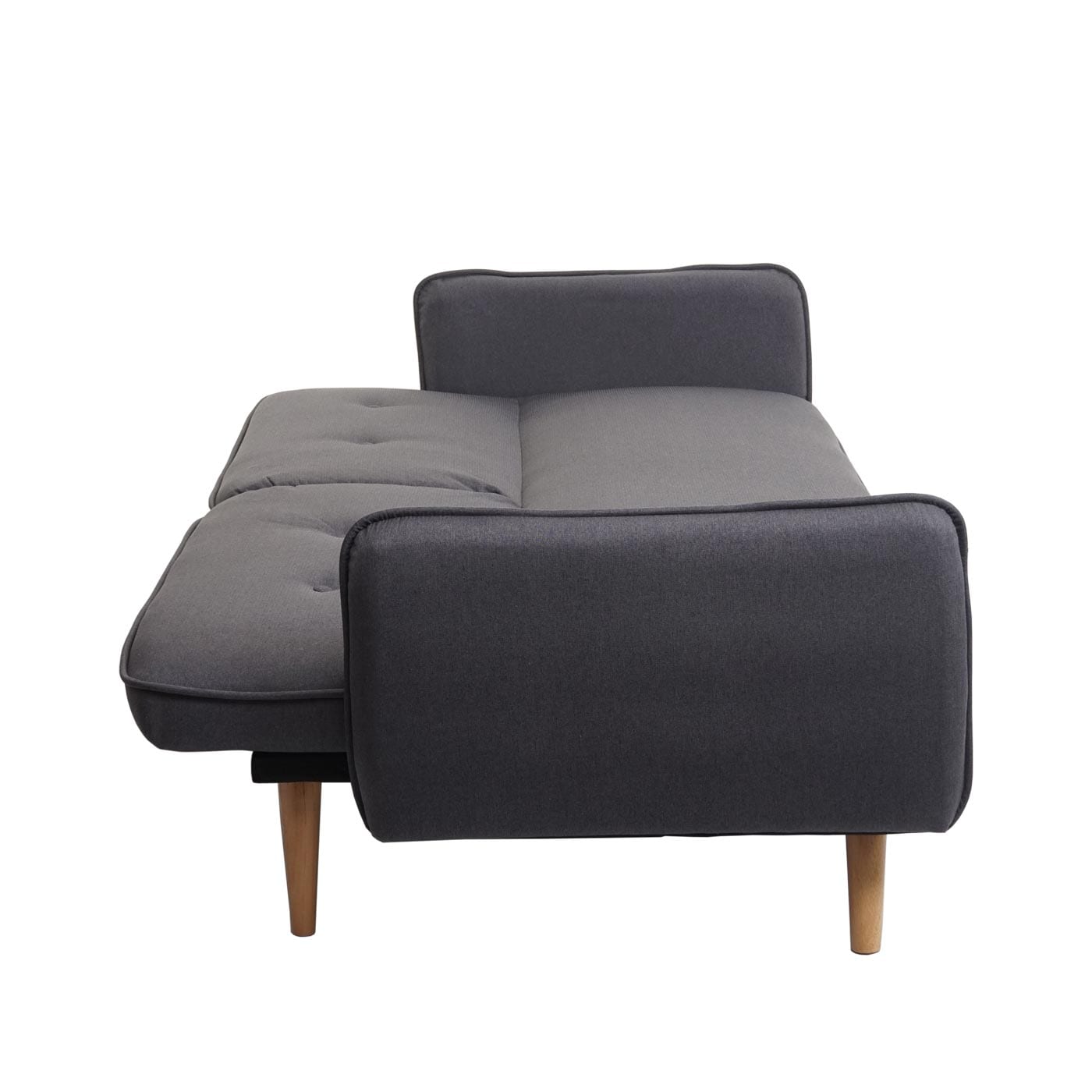 Schlafsofa MCW-J18, Couch Klappsofa Gästebett Bettsofa, Schlaffunktion Stoff/Textil 185cm ~ anthrazit-grau