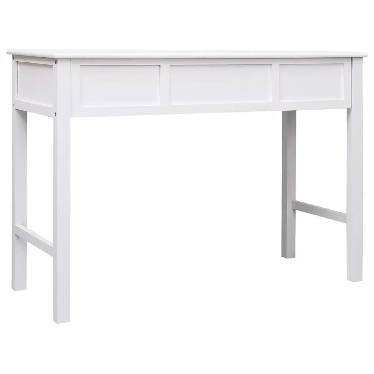 vidaXL Bureau Blanc - Bois de Paulownia