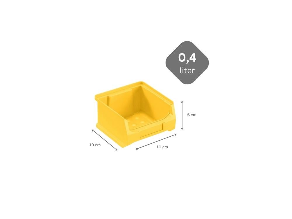 PROREGAL Super Saver Set 48x Gele Opbergdoos 1,0 HxBxD 6 x 10 x 10 cm 0,4 Liter Opbergcontainer