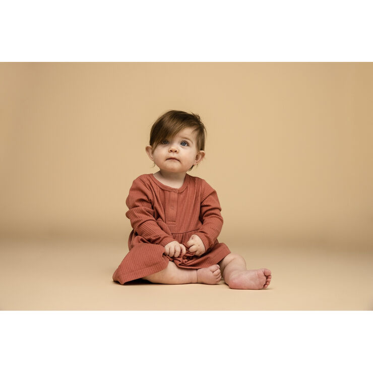 Soft Gallery SGJenni Wide Rib Dress NOOS Brick dust