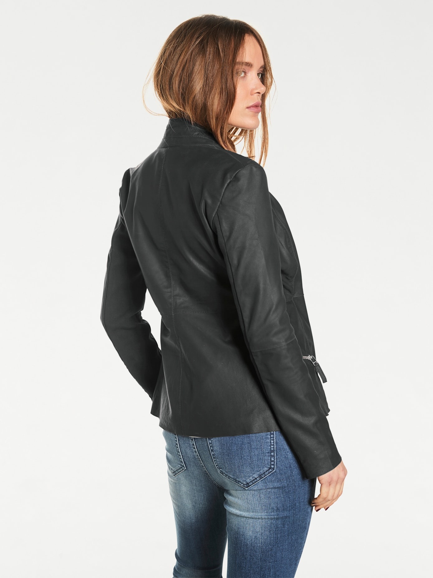 heine Lederjacke ohne Kapuze