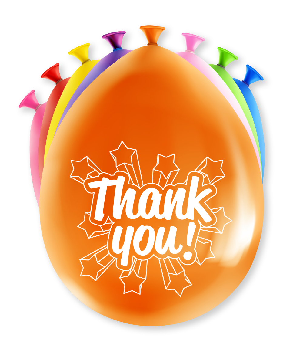 Ballonnen Thank You 30cm 8st