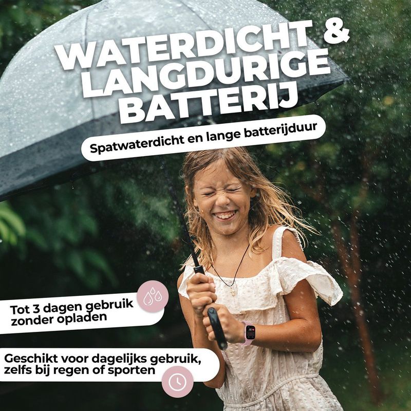 Denver - Kindersmartwatch - Roze - Siliconen Band - Spatwaterdicht