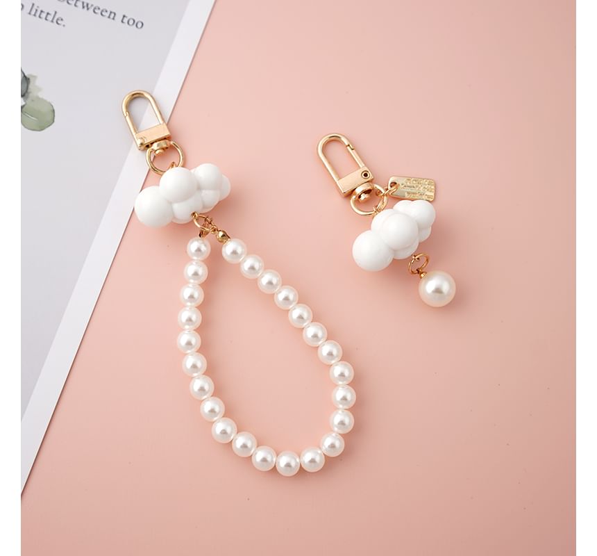 Harnai - Cloud Faux Pearl telefoonhanger / sleutelhanger