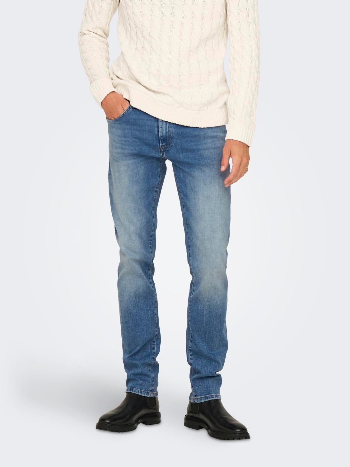 ONSWEFT Mittlere Taille Normal geschnitten Jeans Light Medium Blue Denim