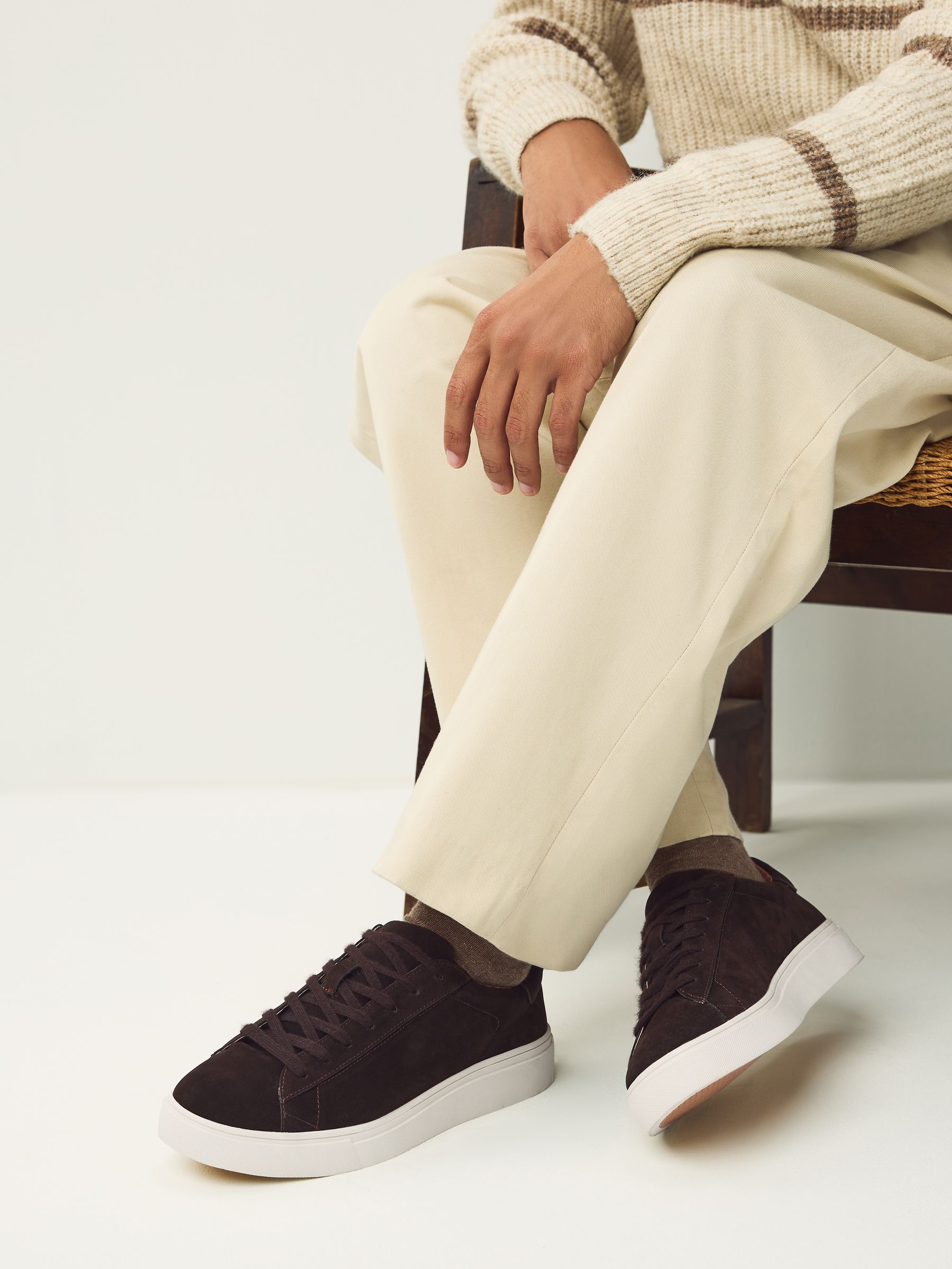 Bruin - Chic-casual lange sneakers