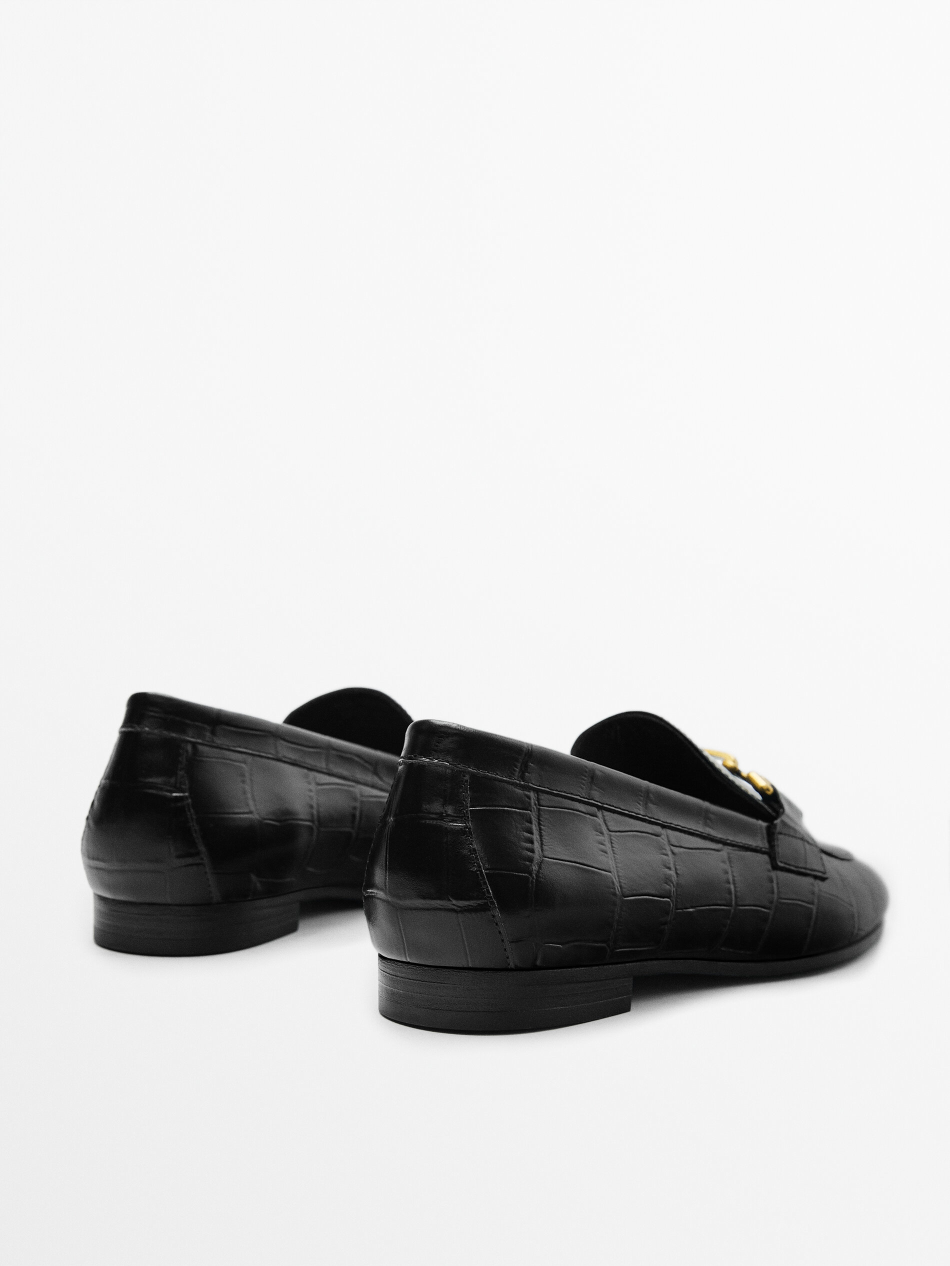Mocassim em couro metalizado - PRETO