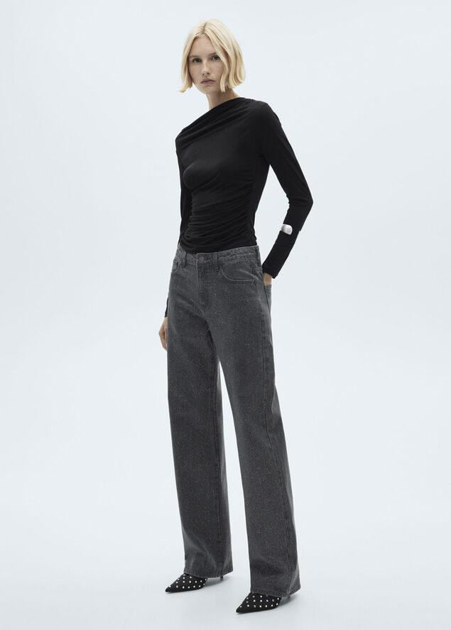 MANGO JEANS. -- GLITTER Open grey