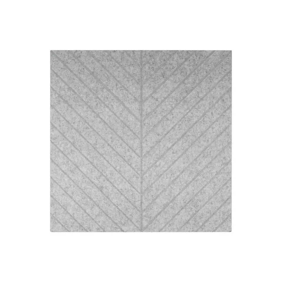 Akoestisch wandpaneel PET-vilt - 100x100cm - Visgraat motief Lichtgrijs