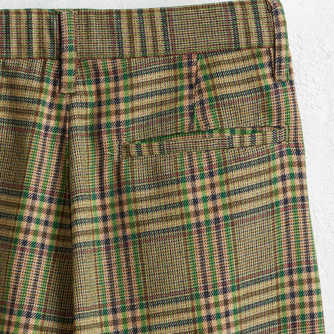 Bellerose Pantalon Pringle large à carreaux vert kaki
