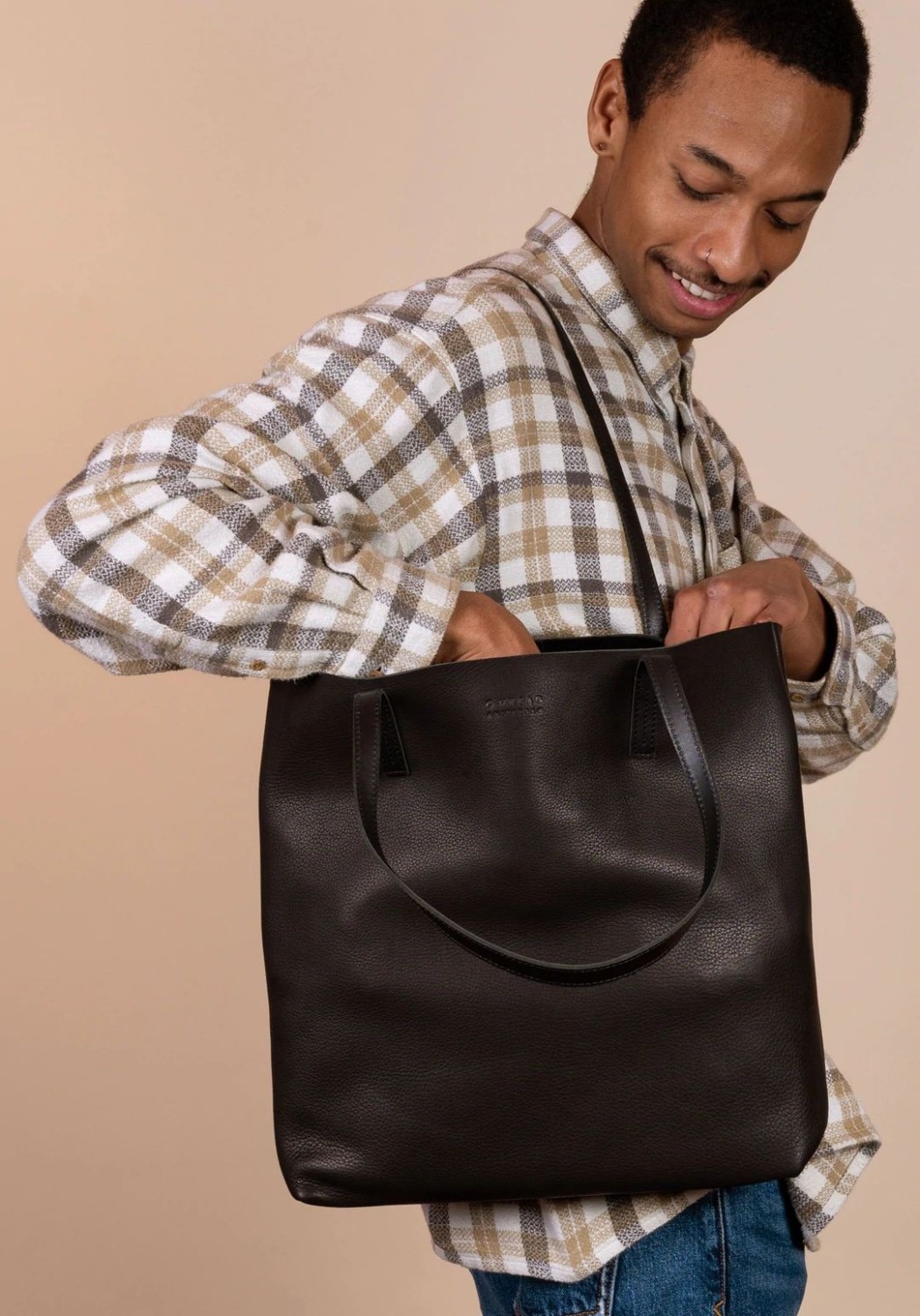 O My Bag Leder-Shopper Georgia Soft Grain Leather Black