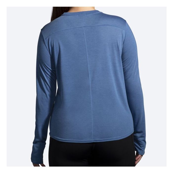 Brooks Dame Trøjer Distance Graphic Long Sleeve Blå