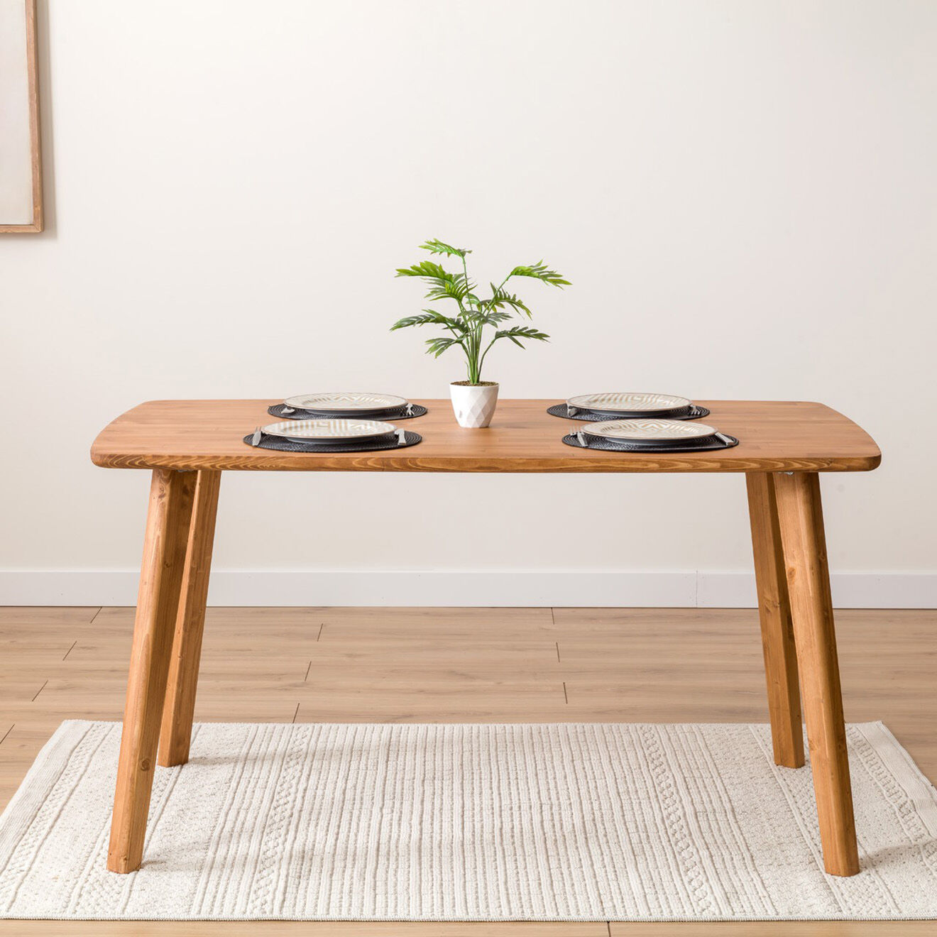 Homitis Table à manger BN noyer - 139x78x74x5 cm