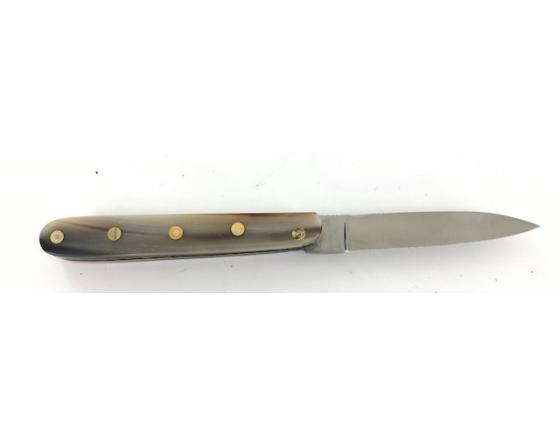 Rouennais 11 cm - Corne Blonde - Guilloché Couteau de Poche PassionFrance