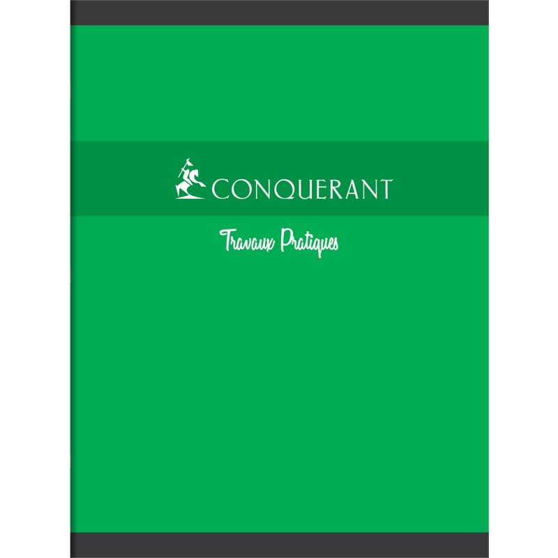 Cahier piqué Conquérant Sept Travaux Pratiques 24 x 32 cm 48 pages grands carreaux et 48 pages blanc uni