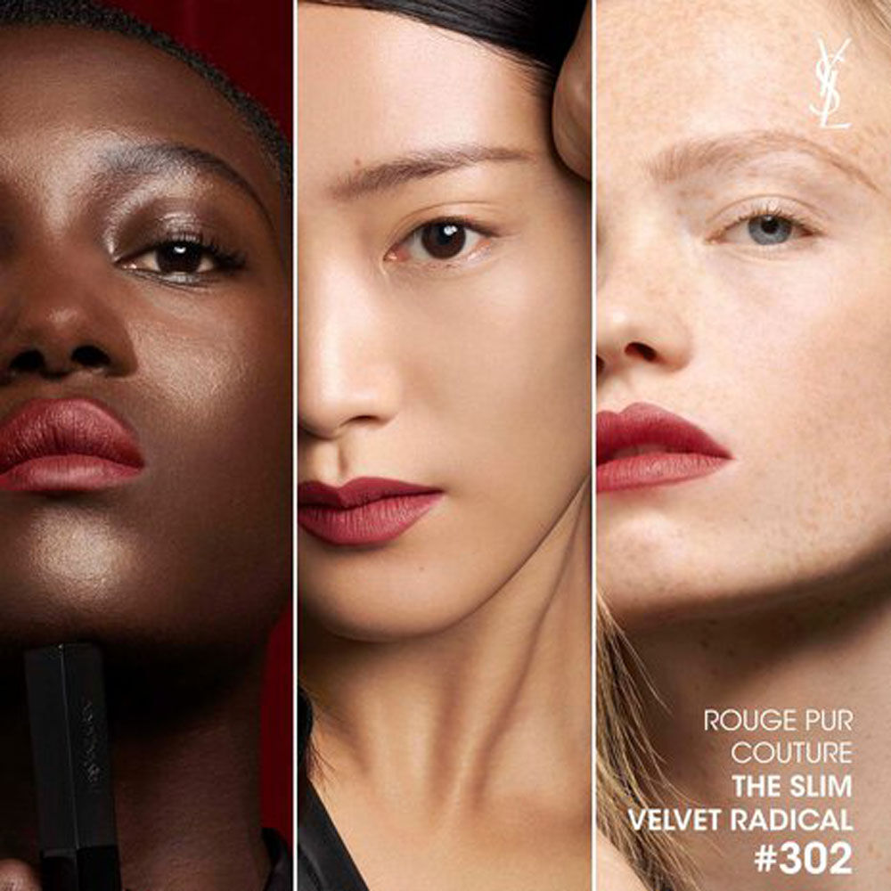 Rouge Pur Couture The Slim Velvet Radical  Rouge à Lèvres Mat Effet Velours - Longue Tenue et Confort - 302 Nude Protest