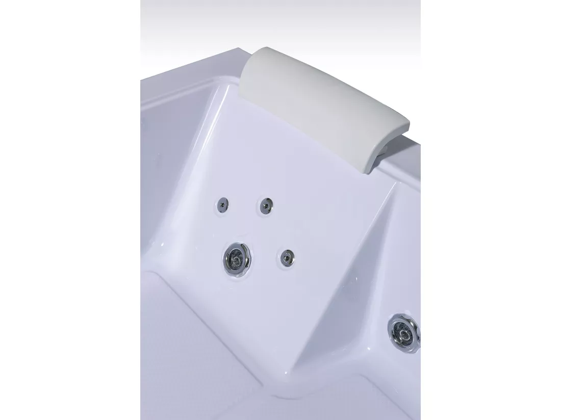 Baignoire hydromassage blanc double pompe 178 X 147 cm 33 jets – Petal