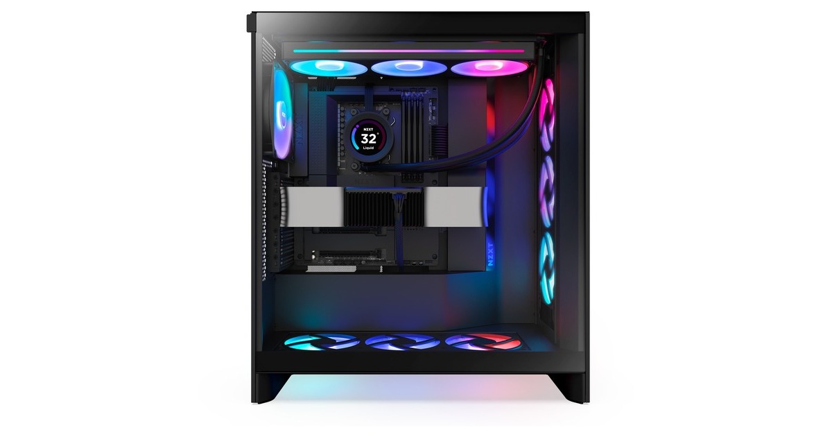 NZXTH7 Flow RGB (2024) midi tower behuizing  (Zwart | 2x USB-A | 1x USB-C | RGB | Tempered Glass)