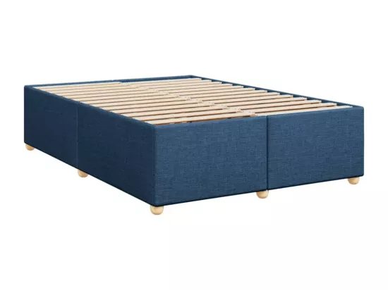 Sommier à lattes de lit avec matelas Bleu 140x190 cm Tissu