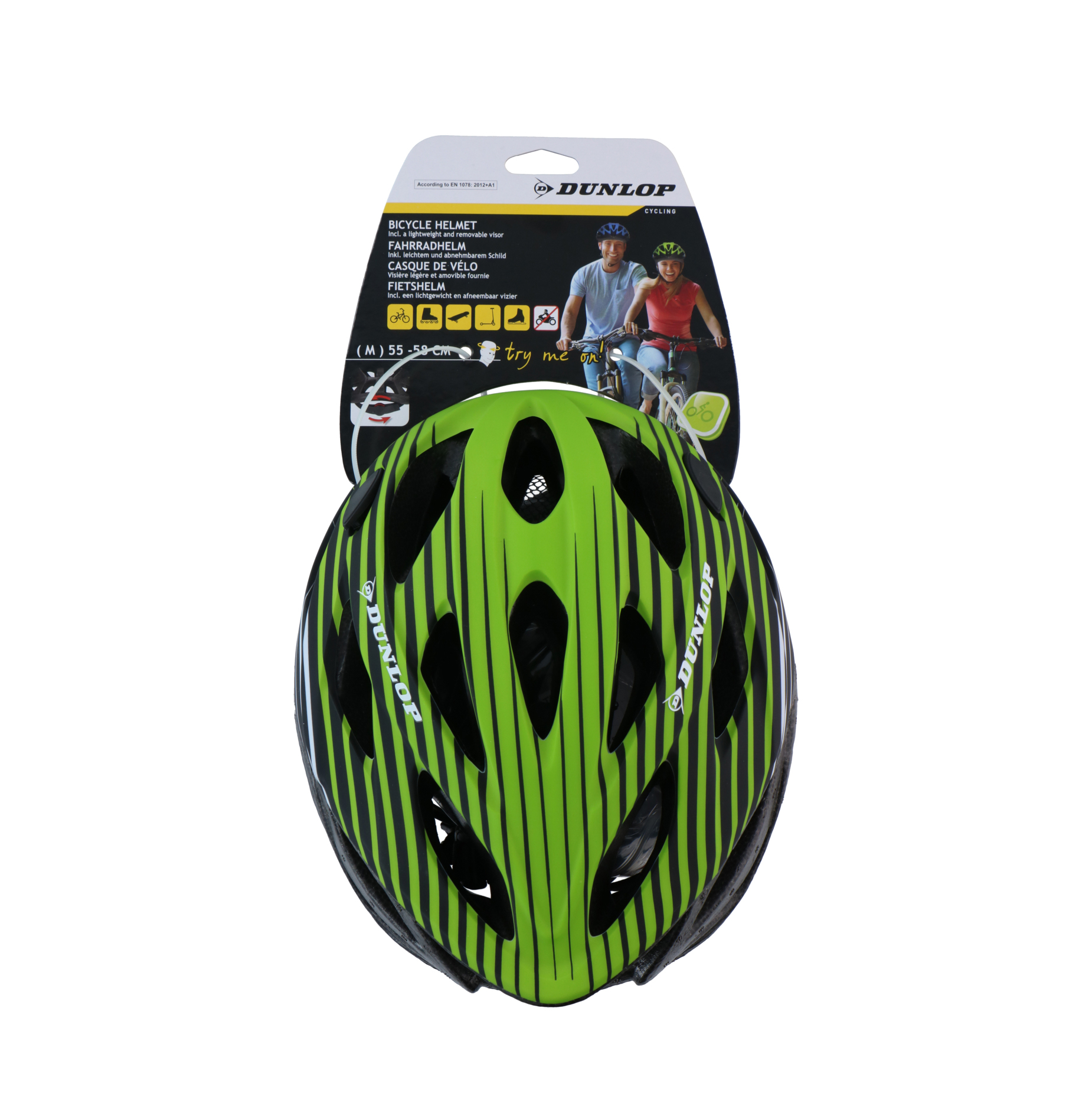 Velohelm DUNLOP 55 - 58 cm grün
