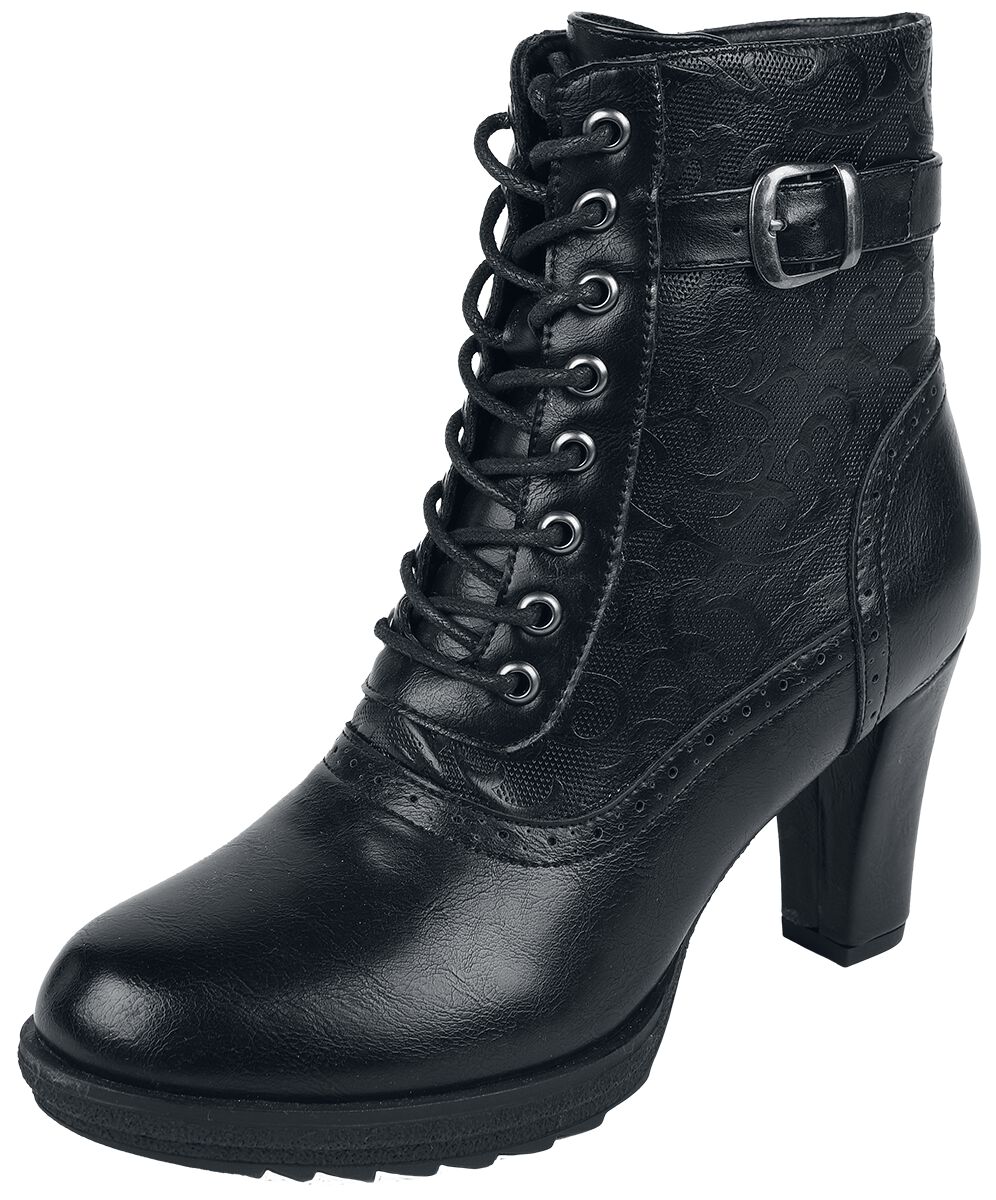 Lace-Up Boots With Ornaments | Gothicana by EMP Talons hauts