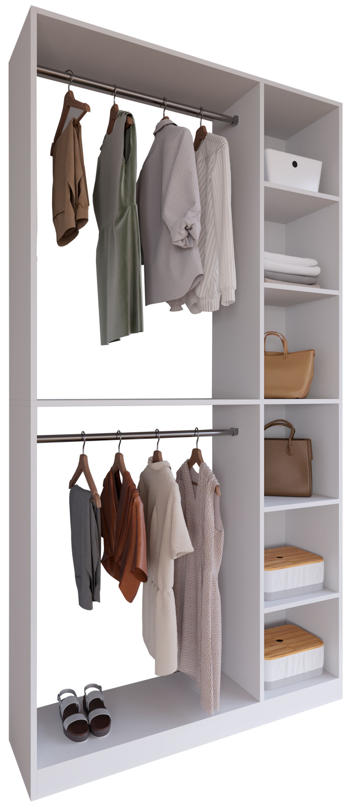 Offener Kleiderschrank PALOSA XL - weiß - 110 cm