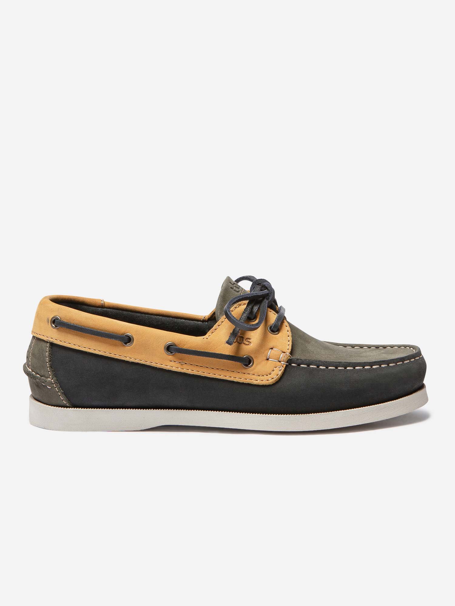 Chaussures Bateau Homme Cuir Marine et Jaune