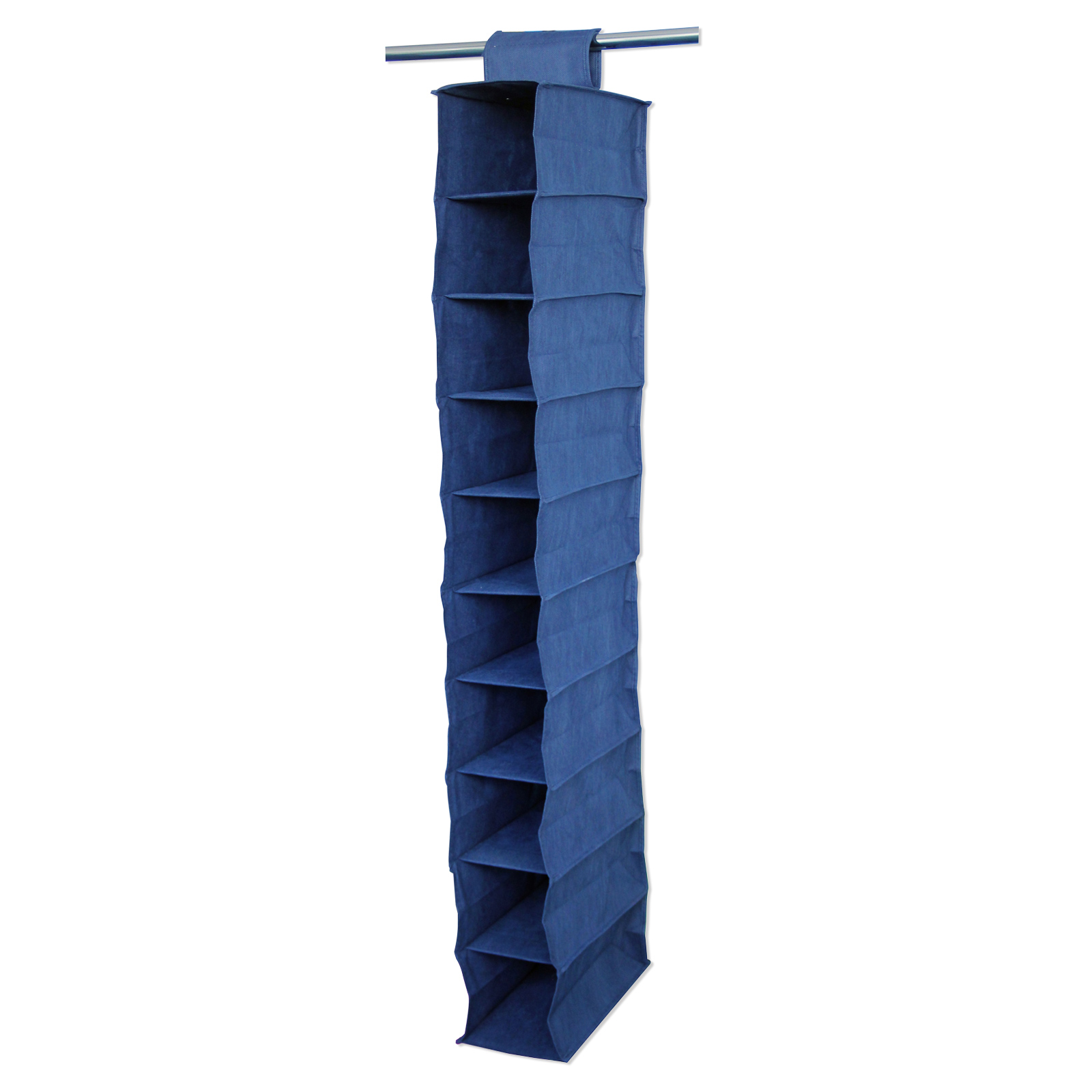 Faltregal - blau - Faserstoff - 10 Fächer
