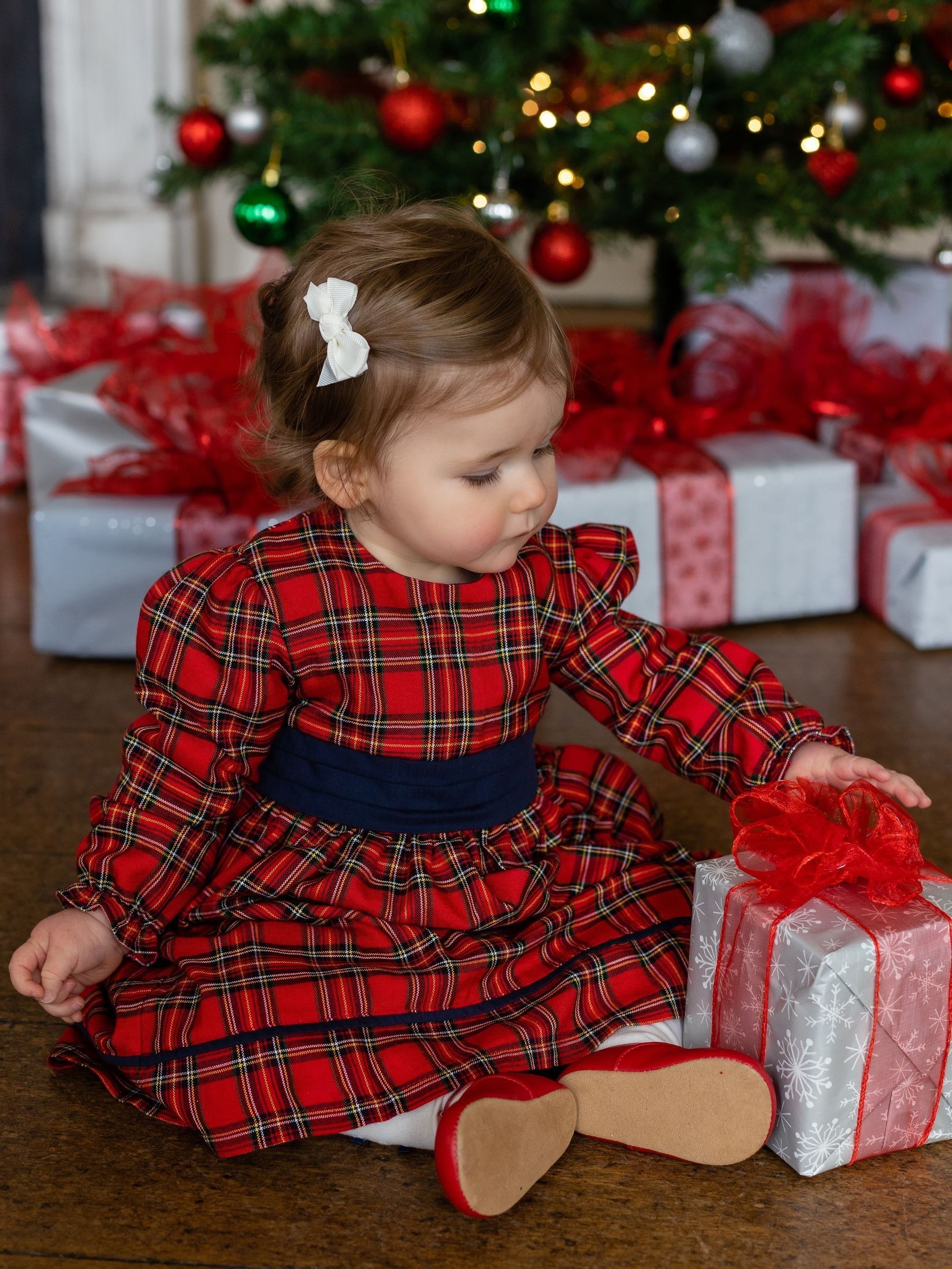 Emile Et Rose kerstjurkje in rood met schotse ruit plus maillot