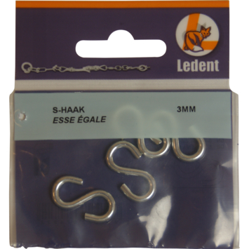 S-haak verzinkt 3 mm 4 stuks
