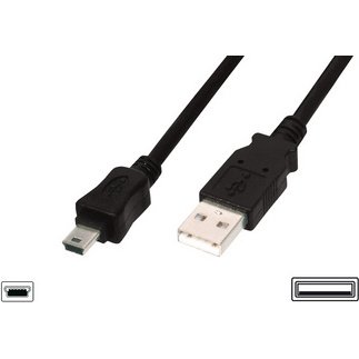 mini câble USB 2.0, USB-A - mini USB-B de 5 broches,
