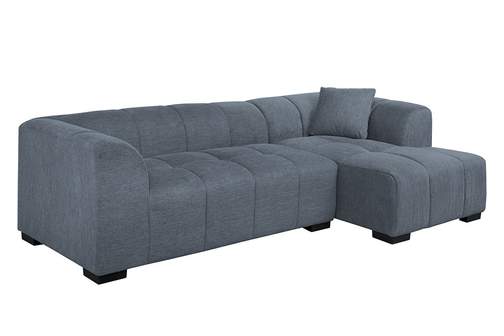 Modernes Ecksofa CITY 240cm blau Strukturstoff 3-Sitzer Couch inkl. Kissen