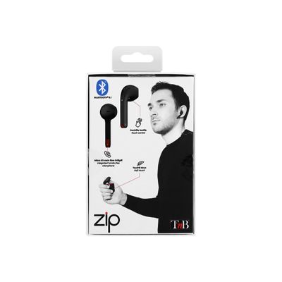 T'nB ZIP - Kit main libre - écouteur sans fil bluetooth - noir