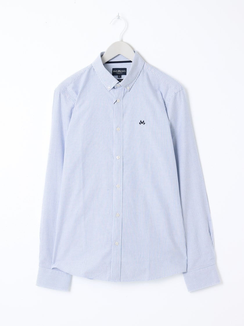 Oxford stripet skjorte Chambray Blue